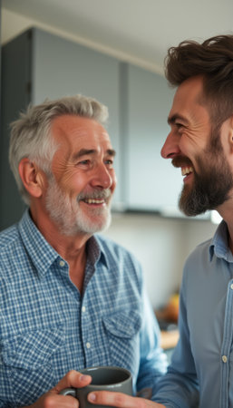 Joyful moments between a father and sonの素材