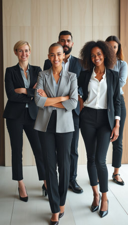 Confident diverse business team posing togetherの素材