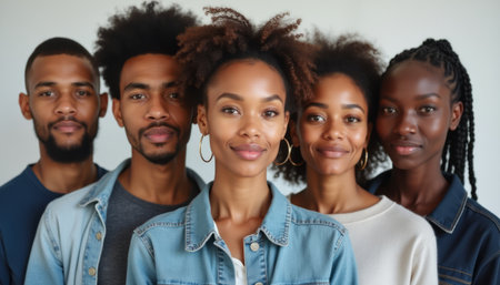 Diverse group of friends smiling togetherの素材