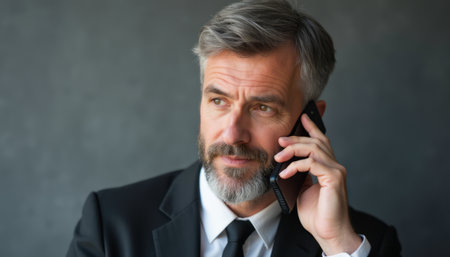 Confident businessman on the phoneの素材