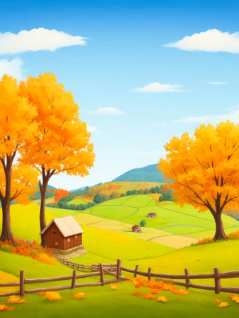 Autumn background. Template in flat design on white backdrop. for Thanks Giving celebrations. A Thanksgiving design set. High quality photoの素材