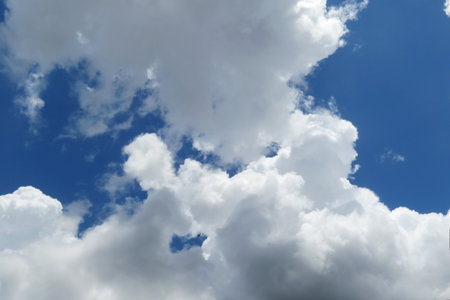 blue sky with cloud closeupbe used as background.の写真素材