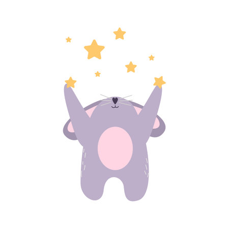 Cute cartoon bunny. Easter greetings with rabbit. Vector illustrationのイラスト素材