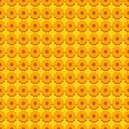 Yellow seamless pattern with flowers-vectorのイラスト素材