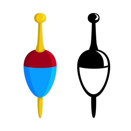 Color and black silhouette bobber on a white background-vectorのイラスト素材