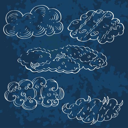 Clouds on a blue background のイラスト素材
