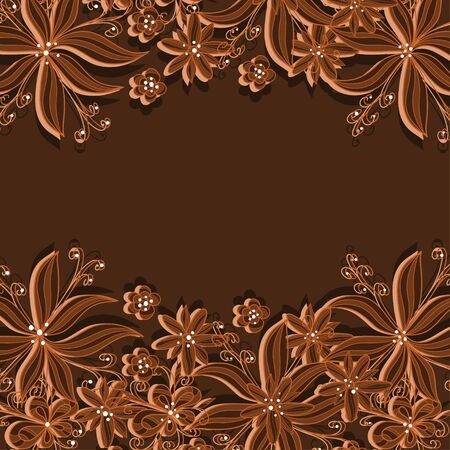 Brown floral background with text field-vectorのイラスト素材