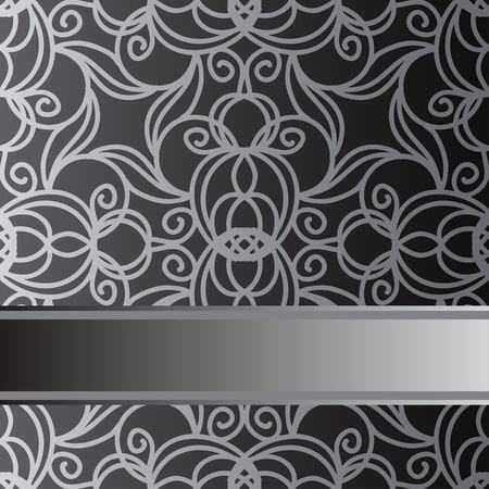 Gray floral ornament background with text field-vectorのイラスト素材