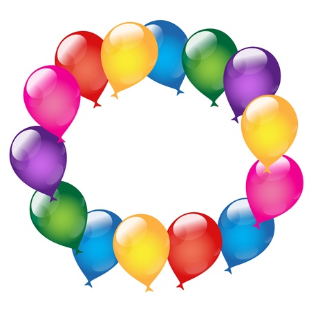 Holiday background with balloon and text field on a white backgroundのイラスト素材