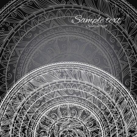 Vintage invitation decoration on gray background with lace ornament-vectorのイラスト素材