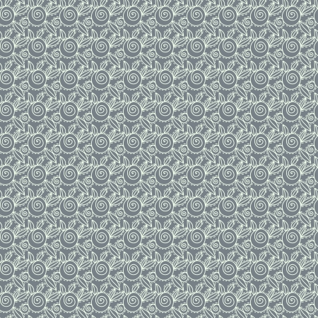Gray abstract lace roses seamless pattern - vectorのイラスト素材