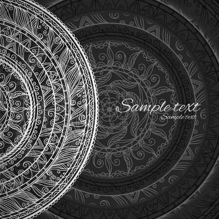 Vintage invitation decoration on gray background with lace ornamentのイラスト素材