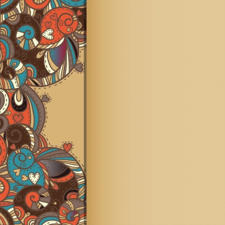 Vintage floral abstract background with  fantasy flowers and space for text のイラスト素材