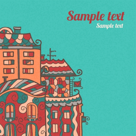 Houses background with space for text - vectorのイラスト素材