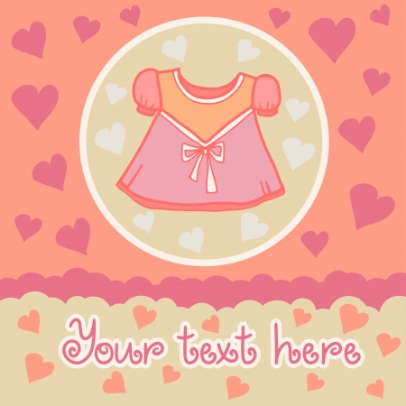 Baby girl background with dress のイラスト素材