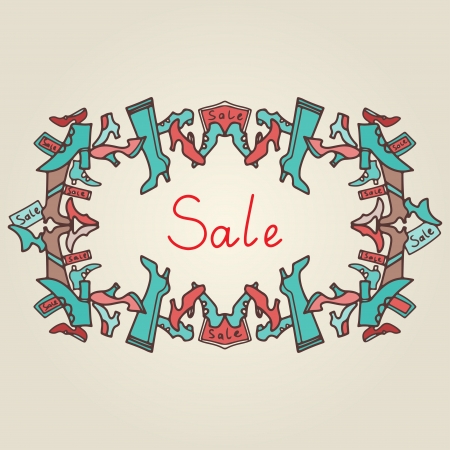 Vintage frame shoes sale のイラスト素材