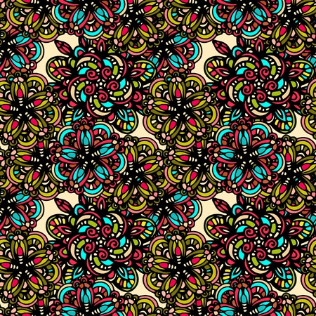 Colorful floral seamless pattern - vectorのイラスト素材