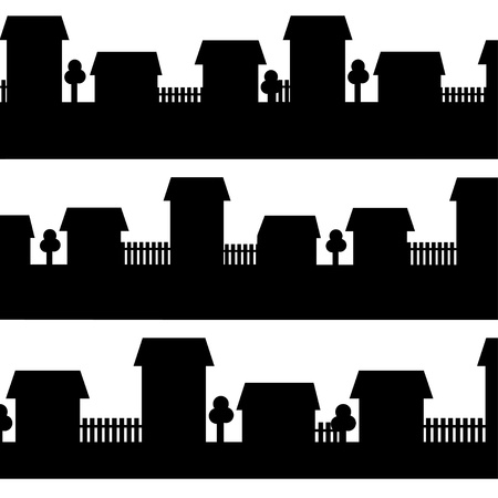 Set isolated silhouettes of cities - vectorのイラスト素材