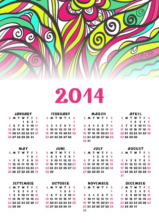 Calendar 2014 - vectorのイラスト素材