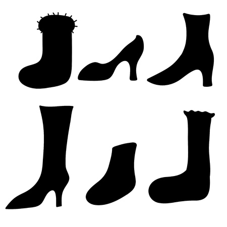 Set of isolated shoes and socks - vectorのイラスト素材