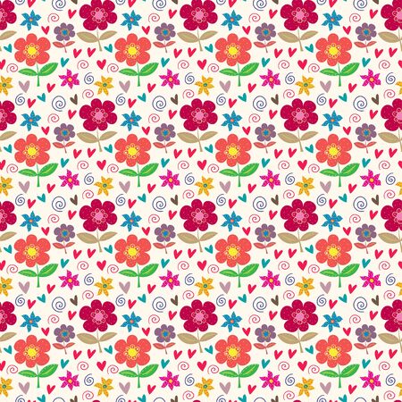 Summer floral seamless pattern - vectorのイラスト素材