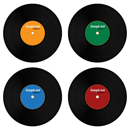 Set of vinyl record isolated のイラスト素材