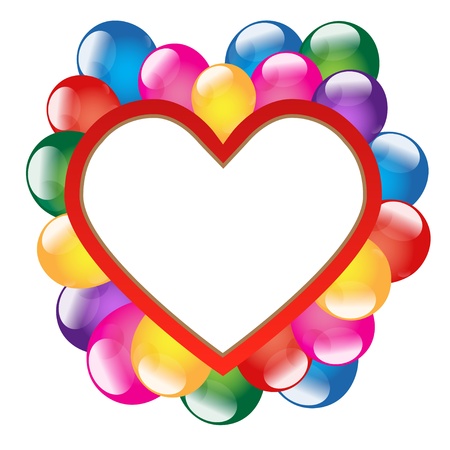Holiday background with banner in the form of heart and balloons のイラスト素材