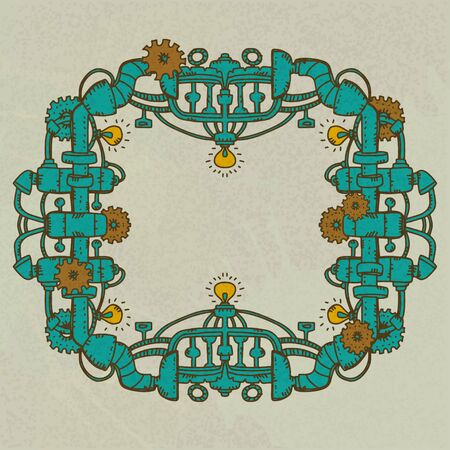 Steampunk frame isolated with space for text のイラスト素材