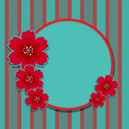 Floral background with frame and space for text のイラスト素材