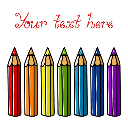 Set of colorful pencil and space for text のイラスト素材