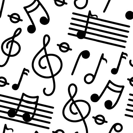 Music monochrome seamless pattern のイラスト素材