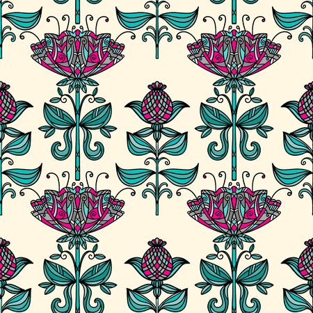 Floral colorful seamless pattern のイラスト素材