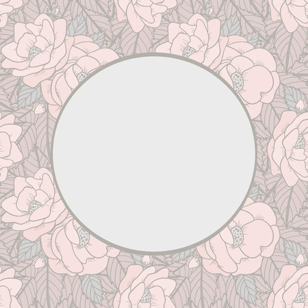 Vintage seamless pattern with wild roses with space for text - vectorのイラスト素材