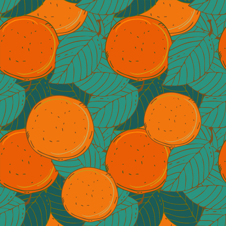 Seamless pattern with oranges - vector のイラスト素材