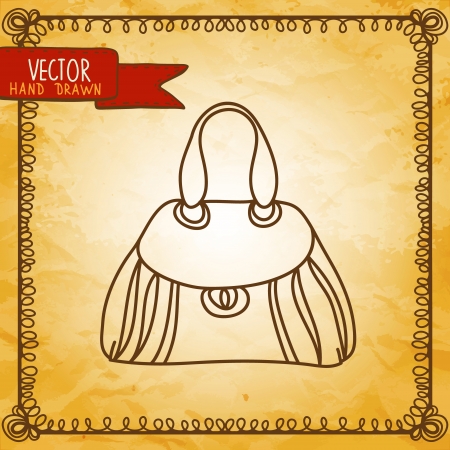 Vintage background with handbag - vectorのイラスト素材
