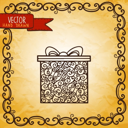 Vintage background with gift - vectorのイラスト素材