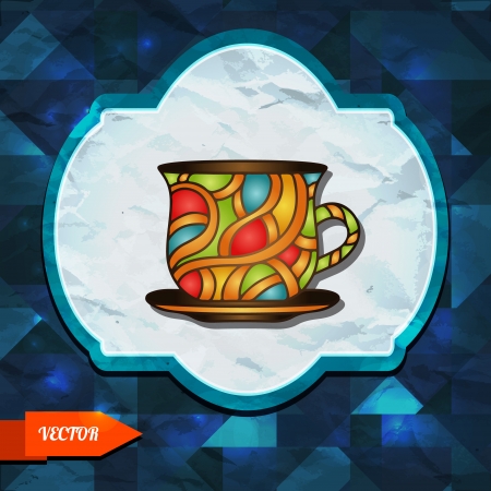 Abstract background with frame and cup - vectorのイラスト素材