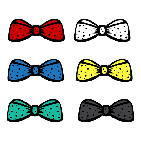Set bow tie isolated - vectorのイラスト素材