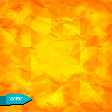 Orange geometric background with triangles - vectorのイラスト素材