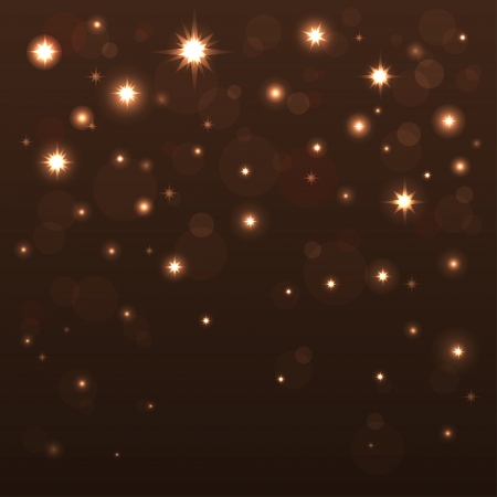 Holiday background with shiny stars in the dark sky Starry sky Black, brown, gold color- vectorのイラスト素材