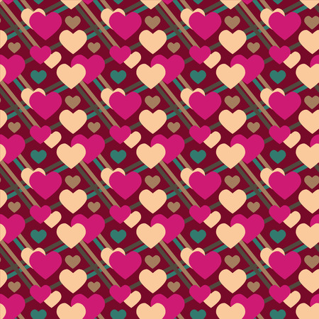 Holiday Valentines day seamless pattern with hearts - vector のイラスト素材