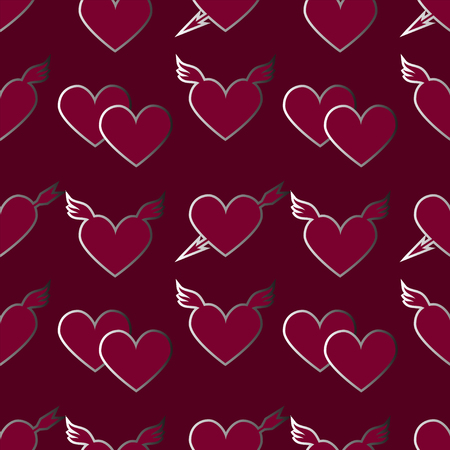 Holiday Valentine's day seamless pattern with hearts - vector のイラスト素材