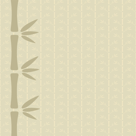 Bamboo trees with leaves. Pastel background. Forest. Retro. Vintage Style - vectorのイラスト素材