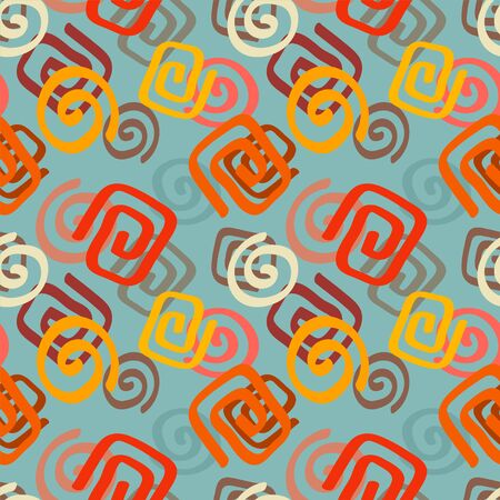 Colorful abstract decorative ethnic seamless pattern. Folk. Geometric background. Geometry. Fabric, textile design. Endless print texture. Wallpaper - vectorのイラスト素材