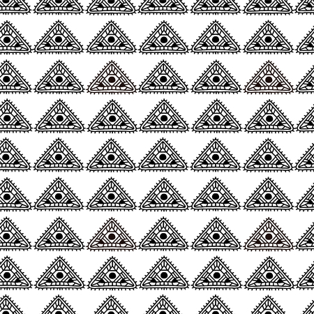 Abstract ethnic seamless pattern in black and white.のイラスト素材