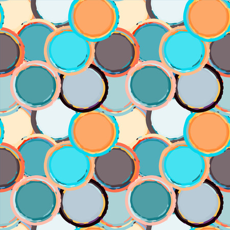 Abstract grunge seamless pattern with circles. Geometric distressed background. Constructivism art. Paint stains. Graffiti. Endless print silhouette texture. Fabric design. Wallpaper - vectorのイラスト素材