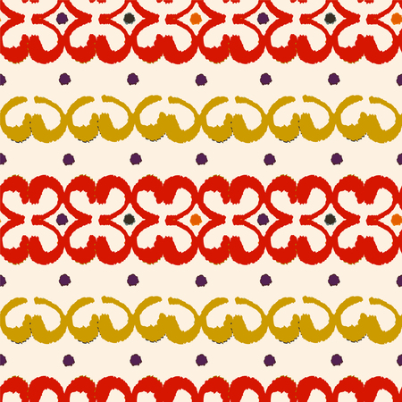 Abstract art grunge distressed seamless pattern with waves and circles. Paint stains. Geometric print repeating background texture. Fabric design. Wallpaper - vectorのイラスト素材