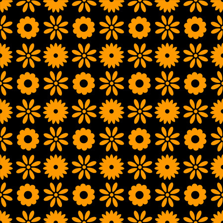 Pattern with silhouettes flowers. Abstract floral repeating background. Endless print texture. Fabric design. Wallpaper - vectorのイラスト素材