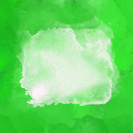 Watercolor green background with space for text. Paint stain. Frameのイラスト素材