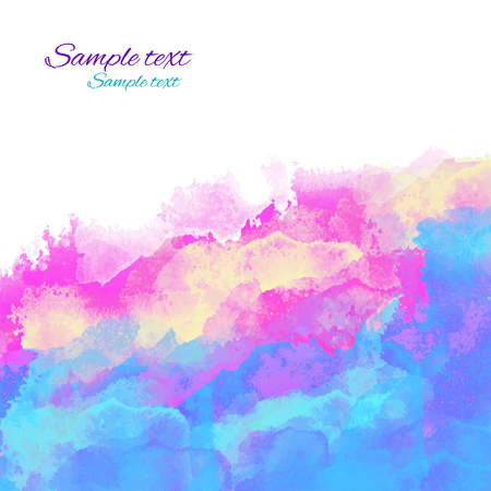 Colorful watercolor background with waves and space for text.のイラスト素材